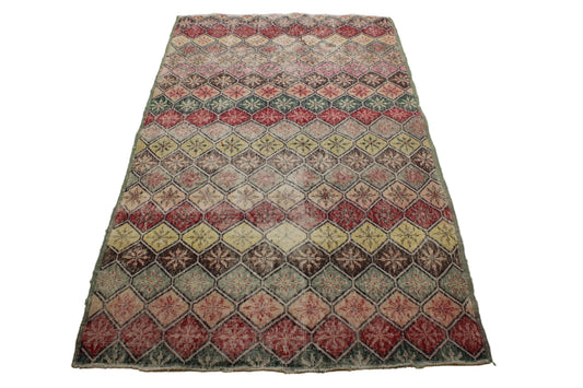 Hand-Knotted Vintage Turkish Rug (3'11" x 6'6")