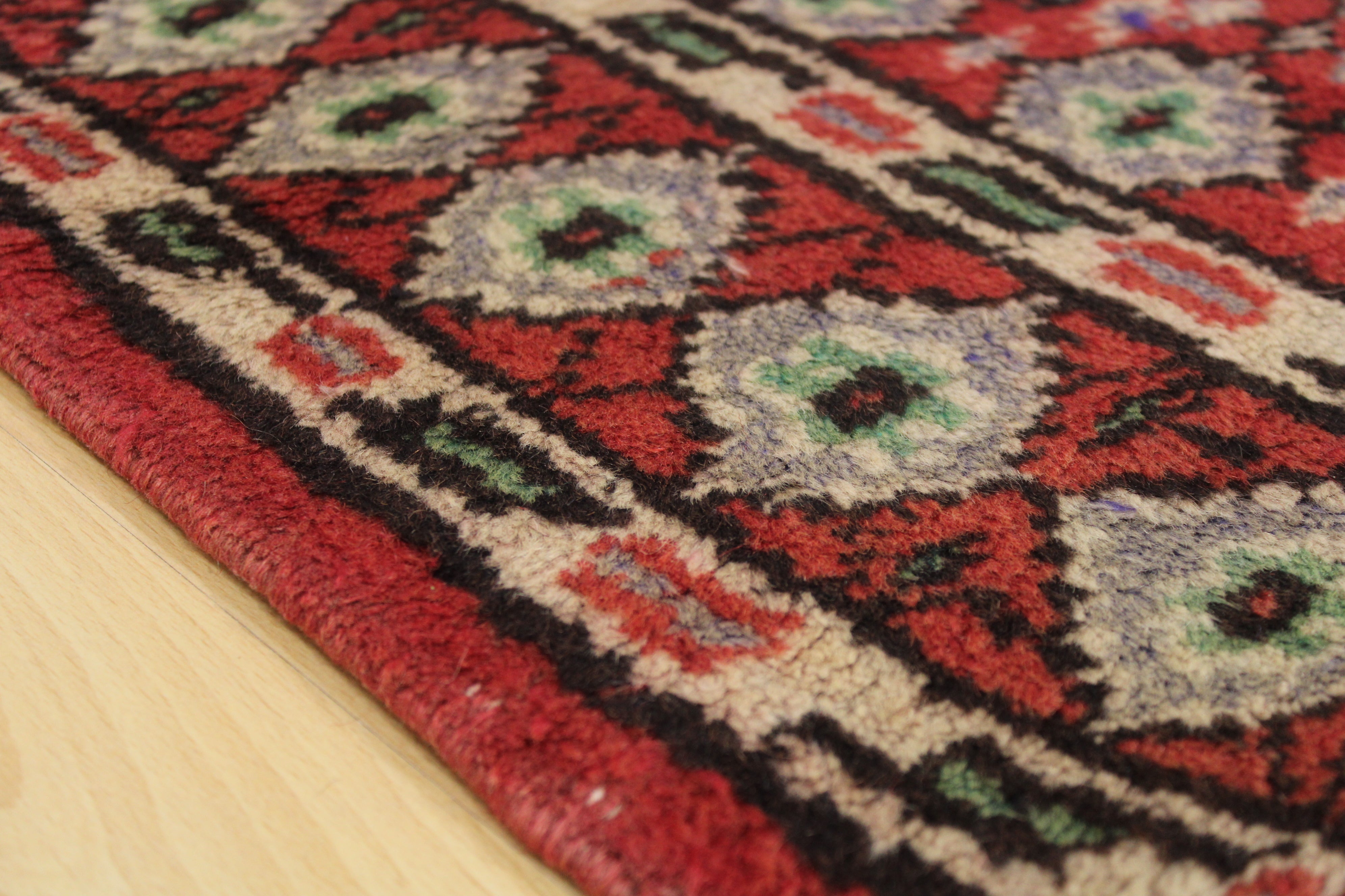 Turkish Vintage Hand-Knotted Wool Rug