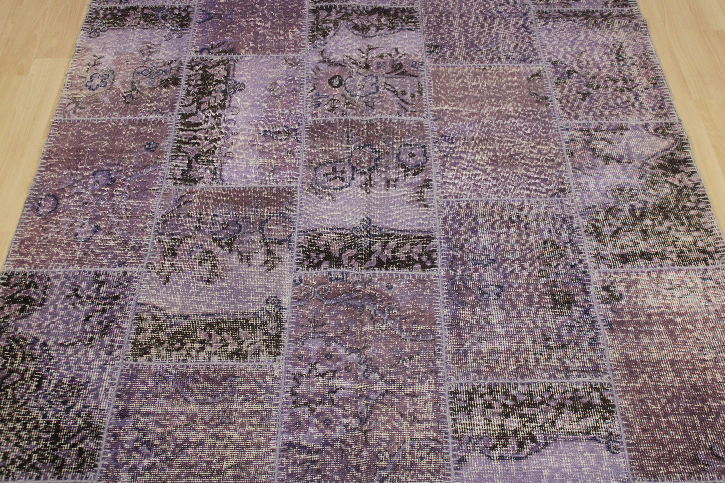 Hand-Knotted Patchwork Turkish Rug (5'4" x 7'9")