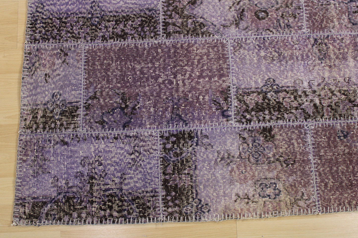 Hand-Knotted Patchwork Turkish Rug (5'4" x 7'9")