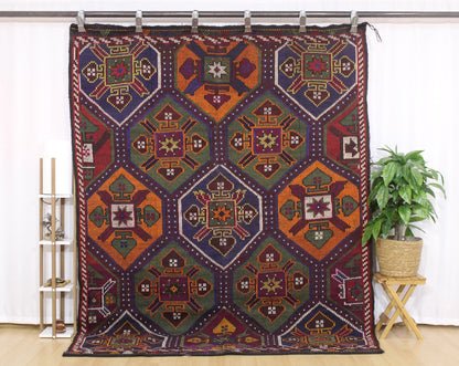 Handwoven Turkish Vintage Kilim (6'5" x 8'8")