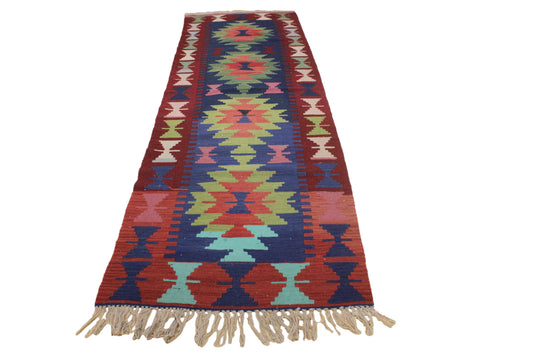 Handwoven Turkish Vintage Runner Kilim (2'10" x 9'7")