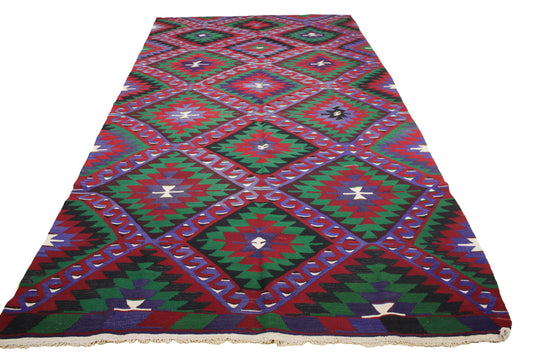 Handwoven Turkish Vintage Kilim (5'10" x 10'8")