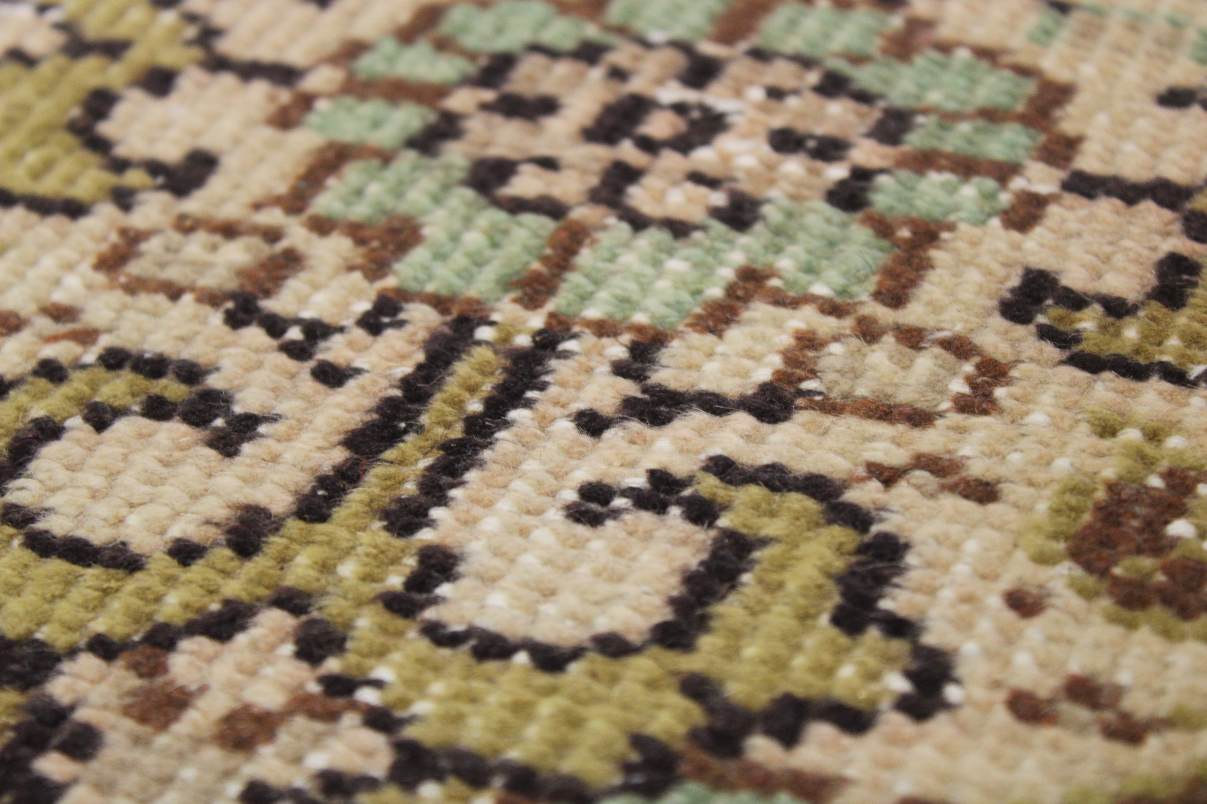 Turkish Vintage Hand-Knotted Wool Rug