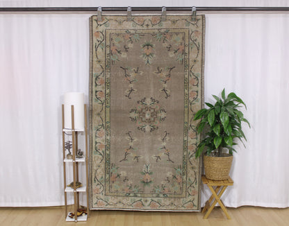 Hand-Knotted Vintage Turkish Rug (3'11" x 6'8")