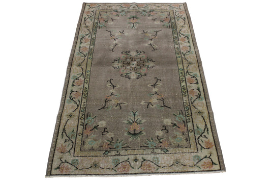 Hand-Knotted Vintage Turkish Rug (3'11" x 6'8")