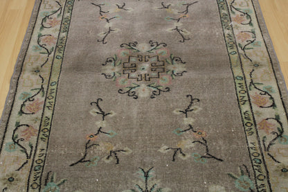 Hand-Knotted Vintage Turkish Rug (3'11" x 6'8")