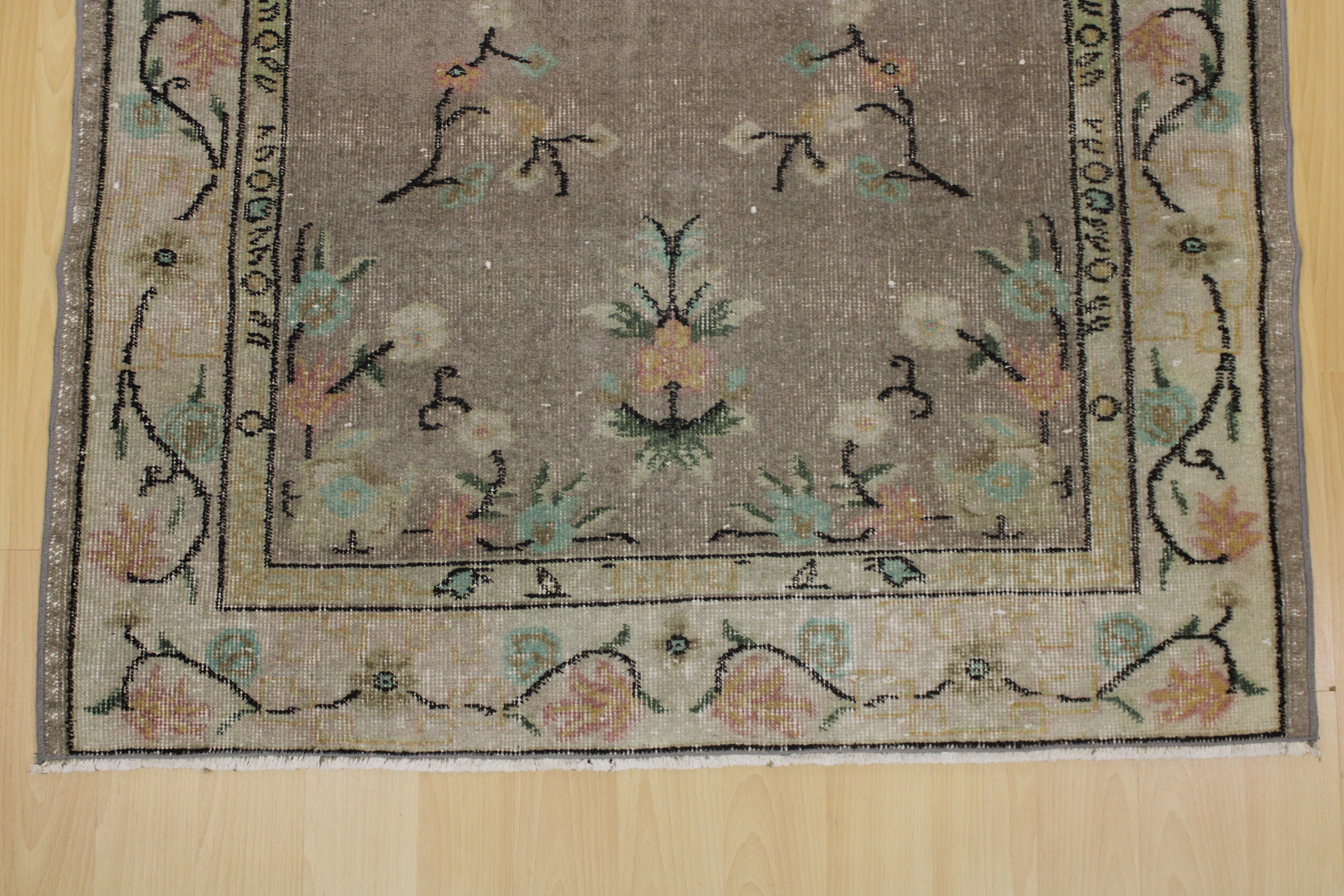 Turkish Vintage Hand-Knotted Wool Rug