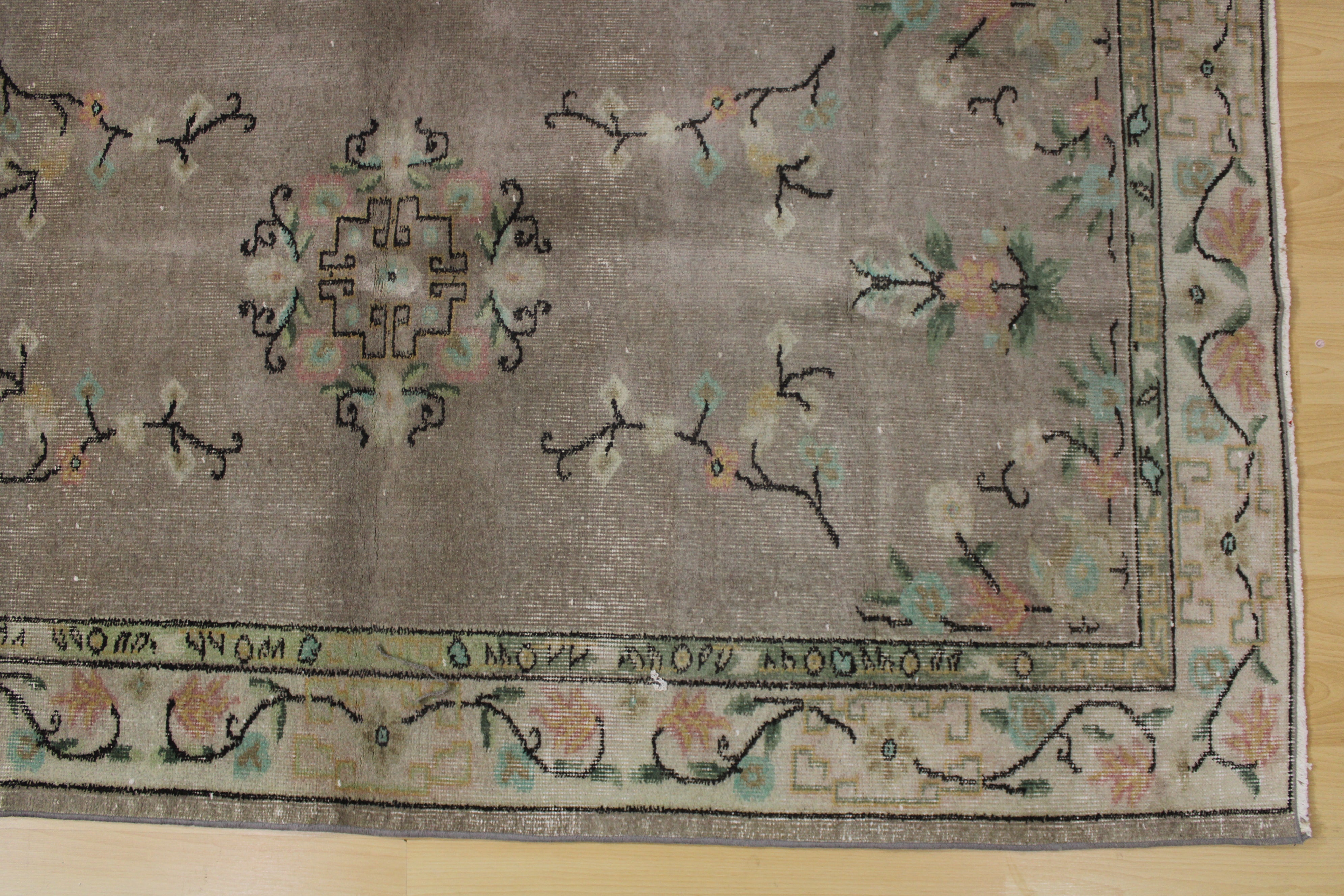 Turkish Vintage Hand-Knotted Wool Rug