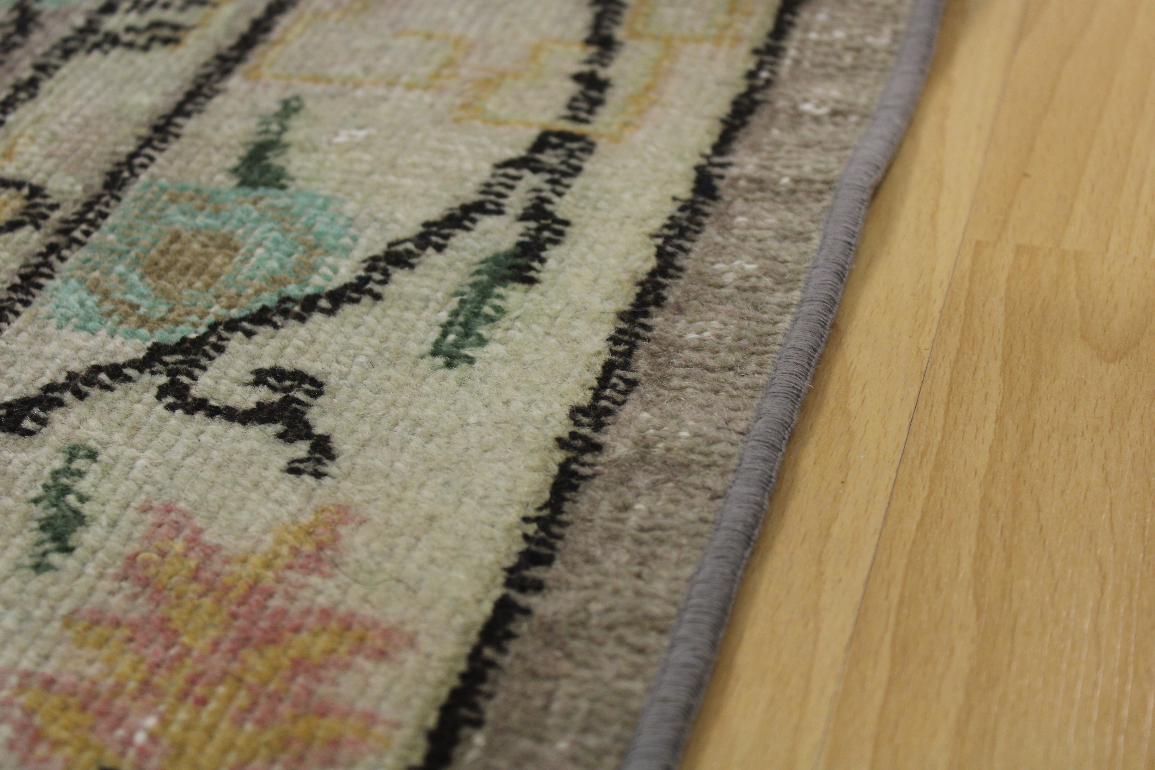 Turkish Vintage Hand-Knotted Wool Rug