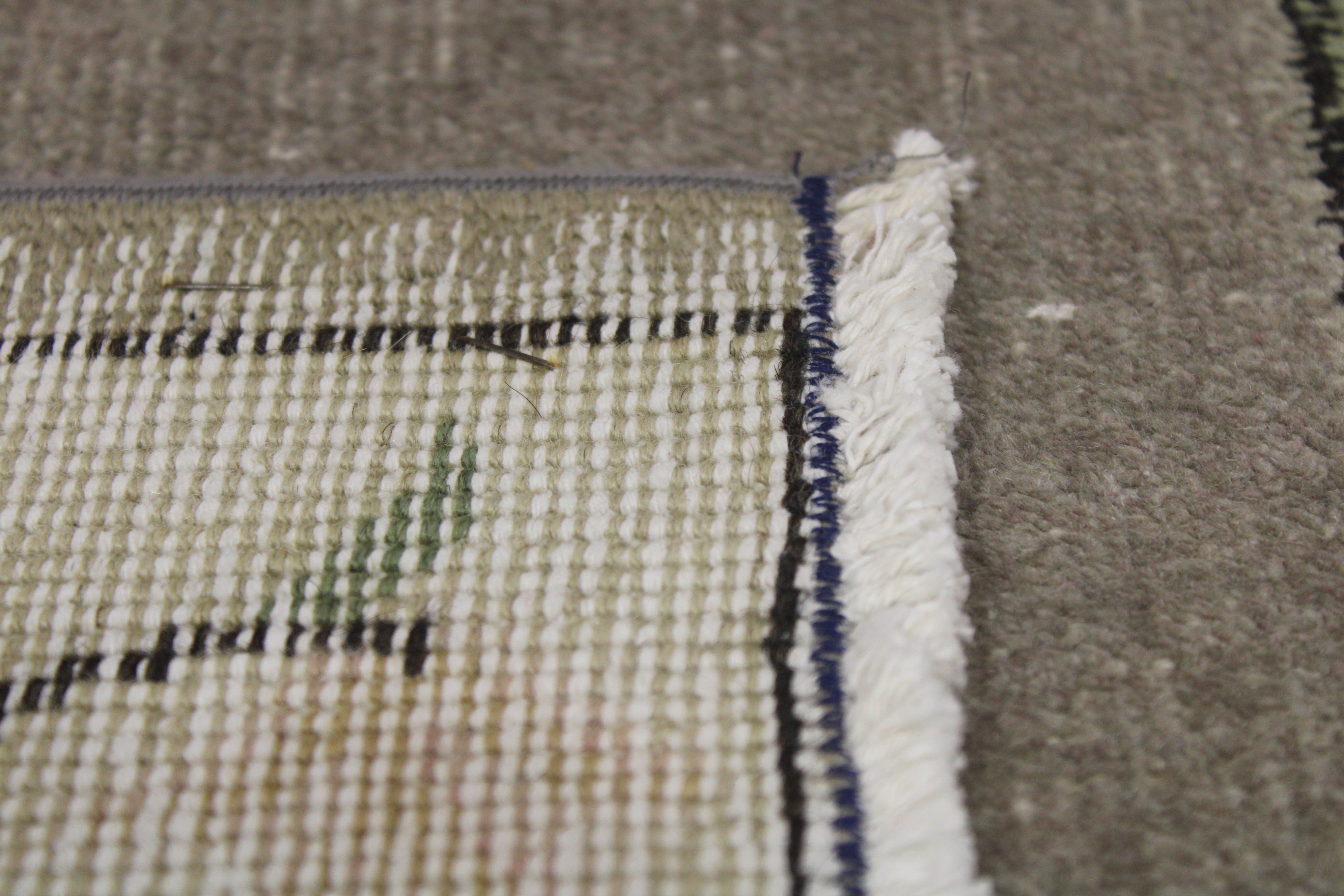 Turkish Vintage Hand-Knotted Wool Rug