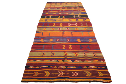 Handwoven Turkish Vintage Runner Kilim (3'11" x 9'9")