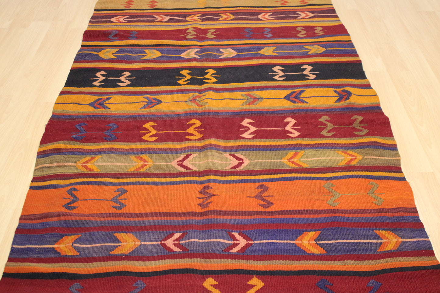 Handwoven Turkish Vintage Runner Kilim (3'11" x 9'9")