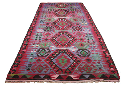 Handwoven Turkish Vintage Kilim (4'11" x 10'4")