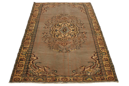 Hand-Knotted Vintage Turkish Rug (5'1" x 7'11")