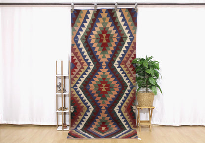 Handwoven Turkish Vintage Runner Kilim (3'7" x 8'9")