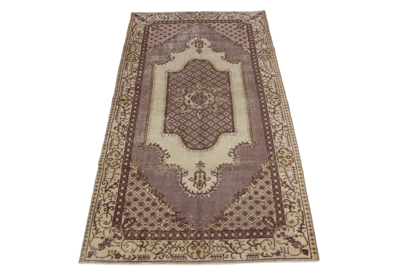 Hand-Knotted Vintage Turkish Rug (3'8" x 7'1")