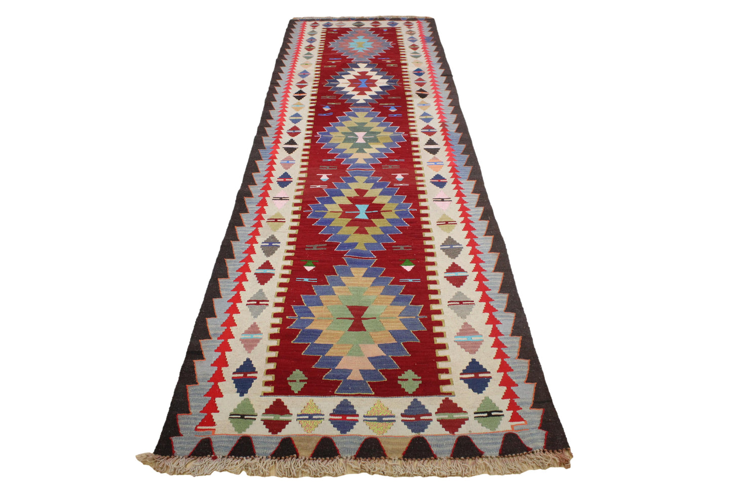 Handwoven Turkish Vintage Runner Kilim (3'6" x 11'4")