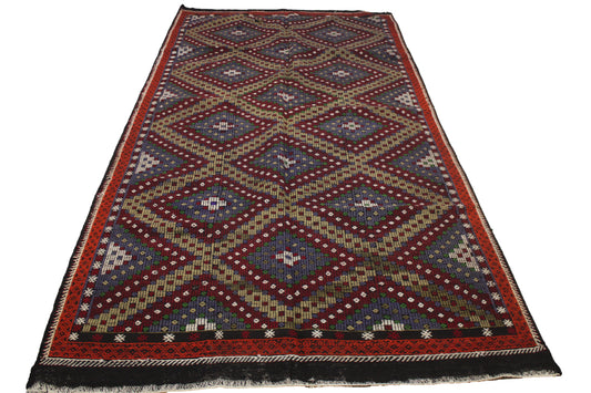 Handwoven Turkish Vintage Kilim (5'9" x 12'2")