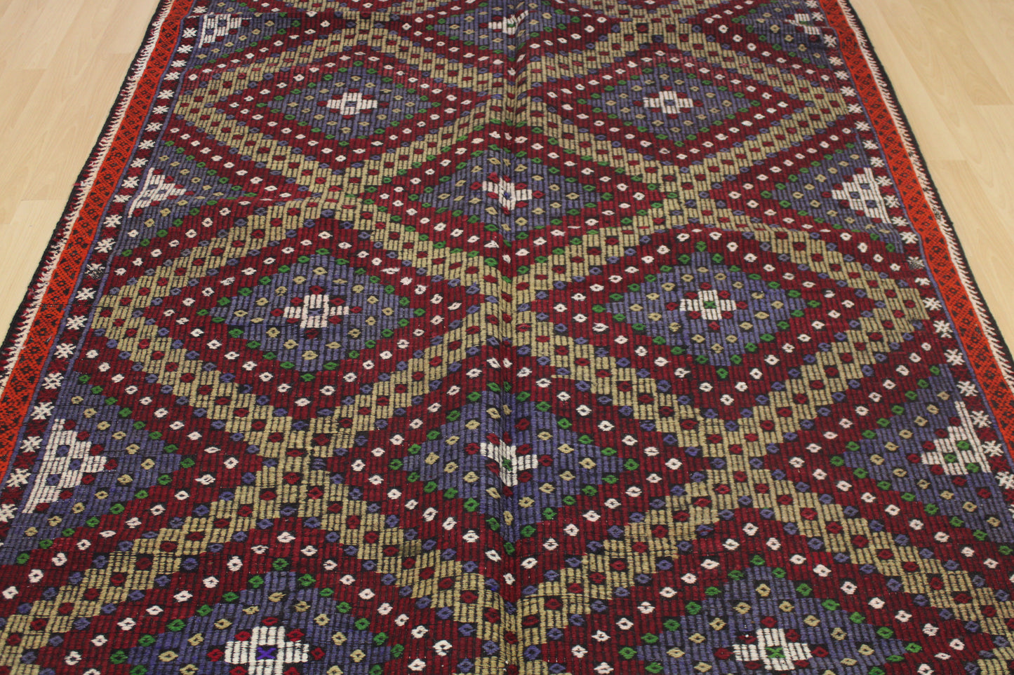 Handwoven Turkish Vintage Kilim (5'9" x 12'2")