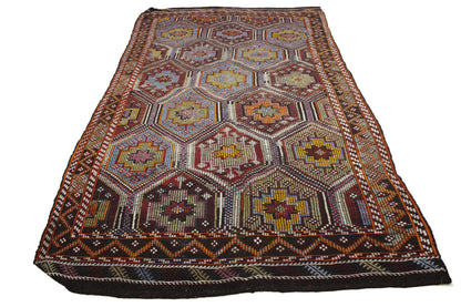 Handwoven Turkish Vintage Kilim (5'0" x 9'3")