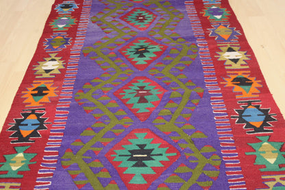 Handwoven Turkish Vintage Kilim (3'4" x 17'5")