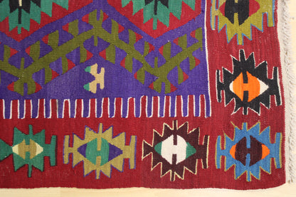 Handwoven Turkish Vintage Kilim (3'4" x 17'5")