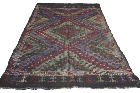 Handwoven Turkish Vintage Kilim (6'2" x 9'2")