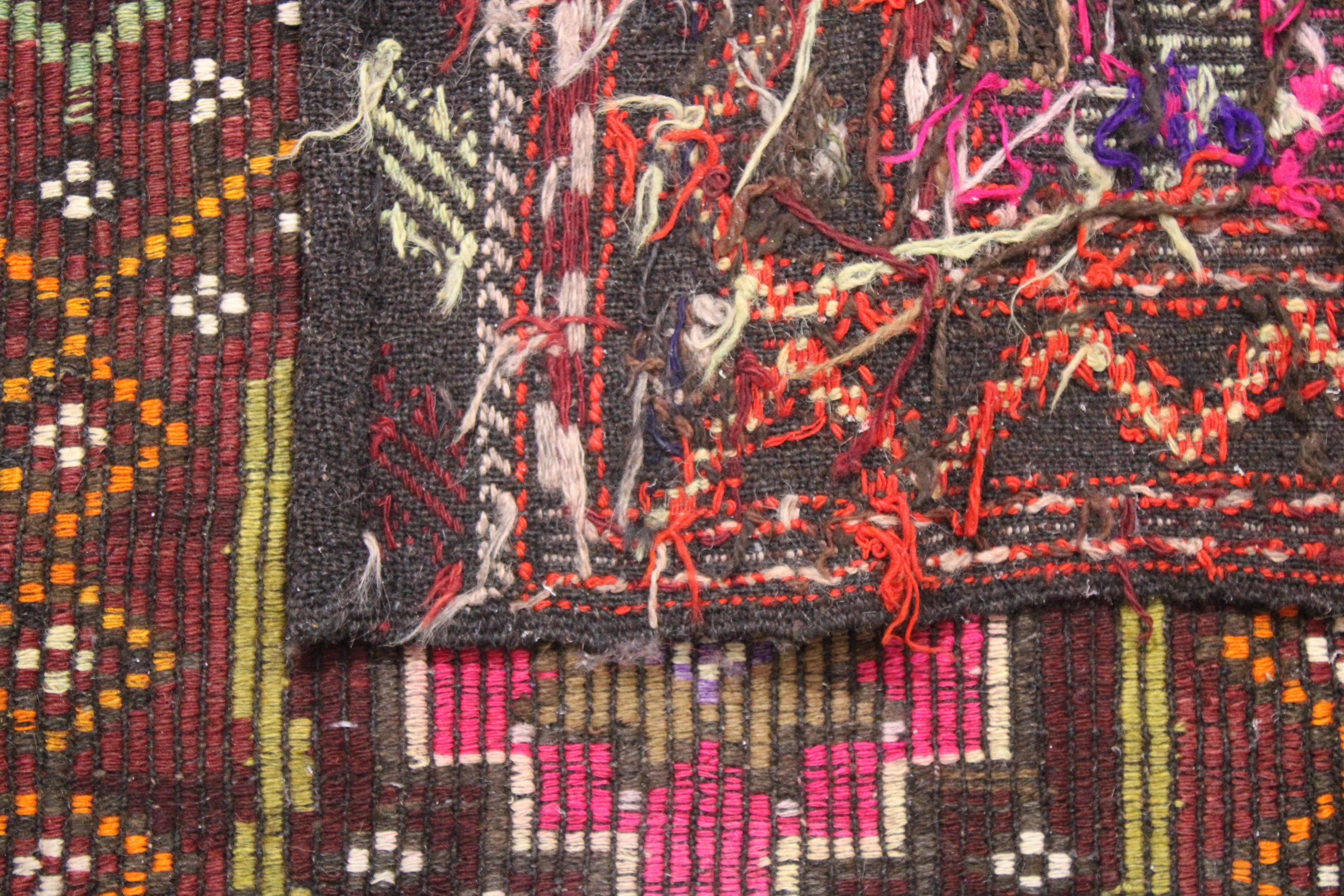 El Dokuma Anadolu Kök Boya Yün Kilim