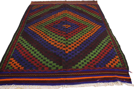 Handwoven Turkish Vintage Kilim (6'8" x 10'12")