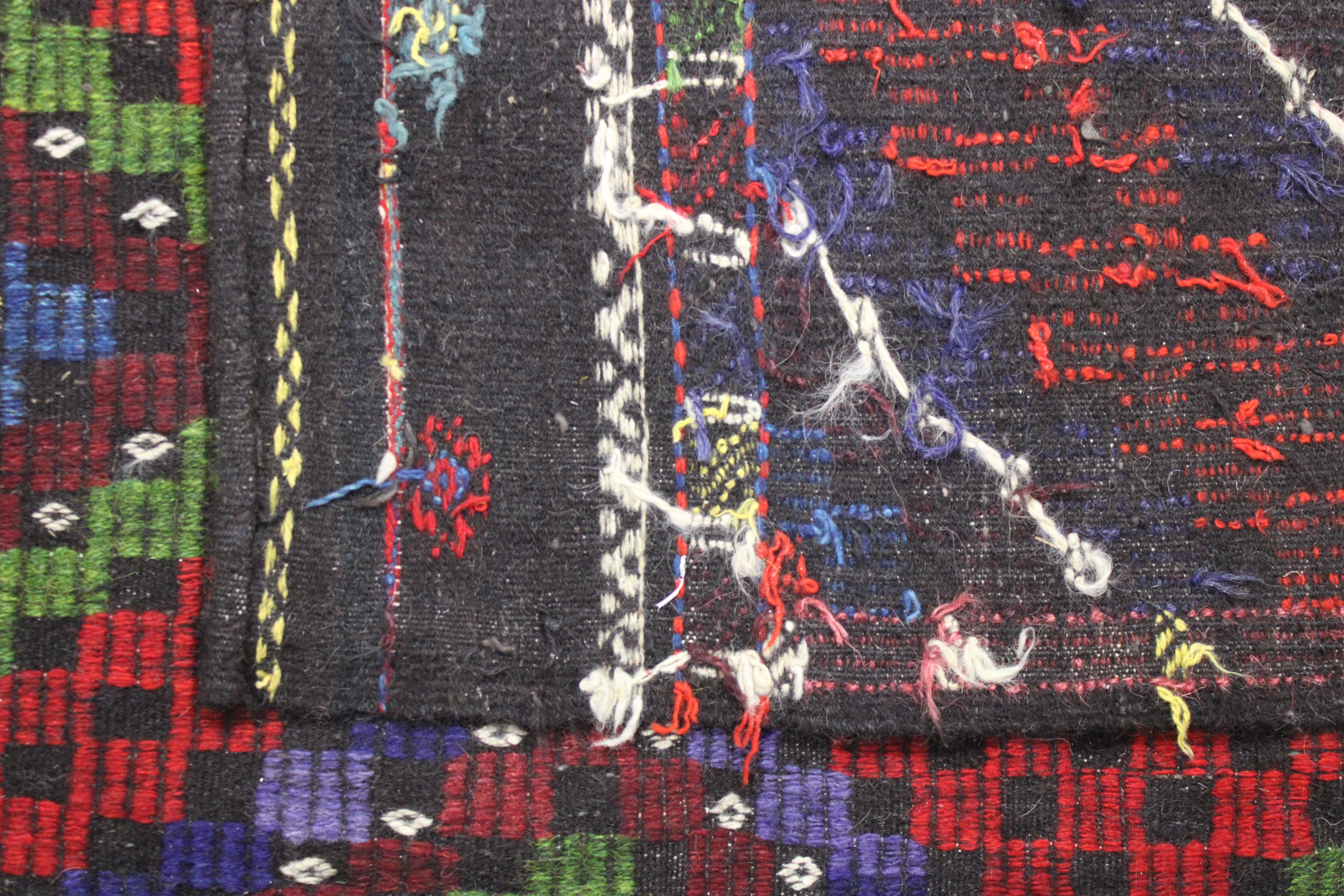 El Dokuma Anadolu Kök Boya Yün Kilim