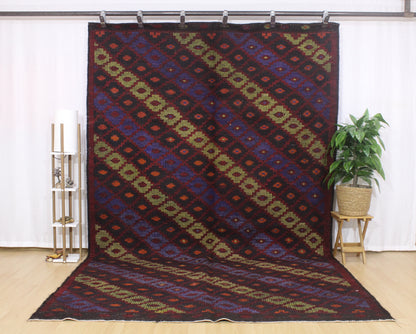 Handwoven Turkish Vintage Kilim (7'3" x 11'9")