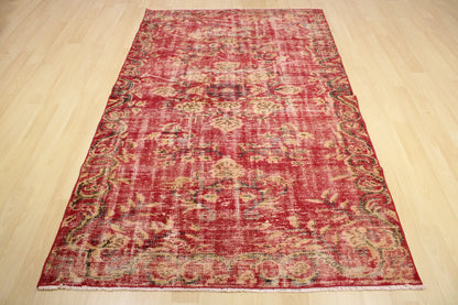 Hand-Knotted Vintage Turkish Rug (4'6" x 7'8")