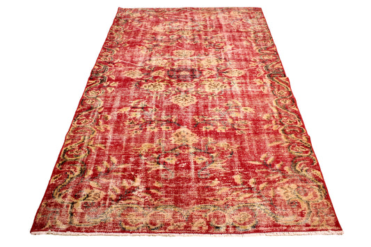 Hand-Knotted Vintage Turkish Rug (4'6" x 7'8")