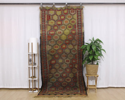 Handwoven Turkish Vintage Kilim (3'9" x 9'3")