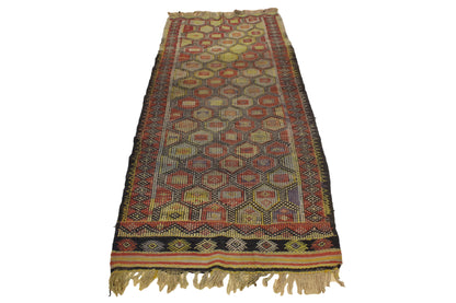 Handwoven Turkish Vintage Kilim (3'9" x 9'3")