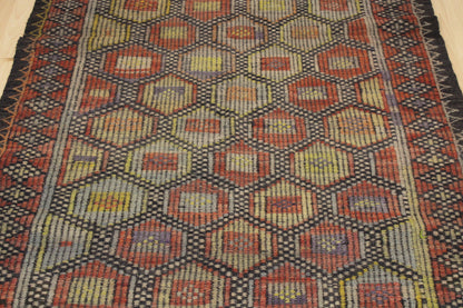 Handwoven Turkish Vintage Kilim (3'9" x 9'3")