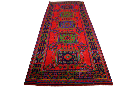 Hand-Knotted Vintage Turkish Rug (4'2" x 11'6")