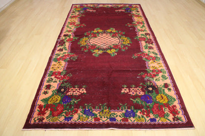 Hand-Knotted Vintage Turkish Rug (5'1" x 10'6")