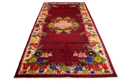 Hand-Knotted Vintage Turkish Rug (5'1" x 10'6")