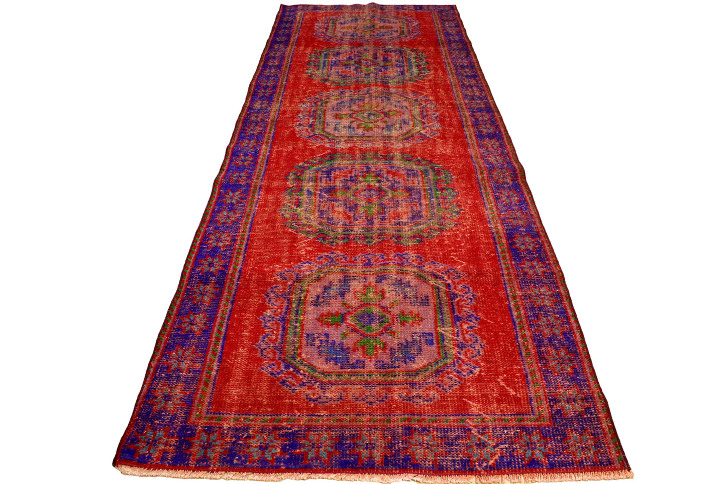 Hand-Knotted Vintage Turkish Rug (4'2" x 12'4")