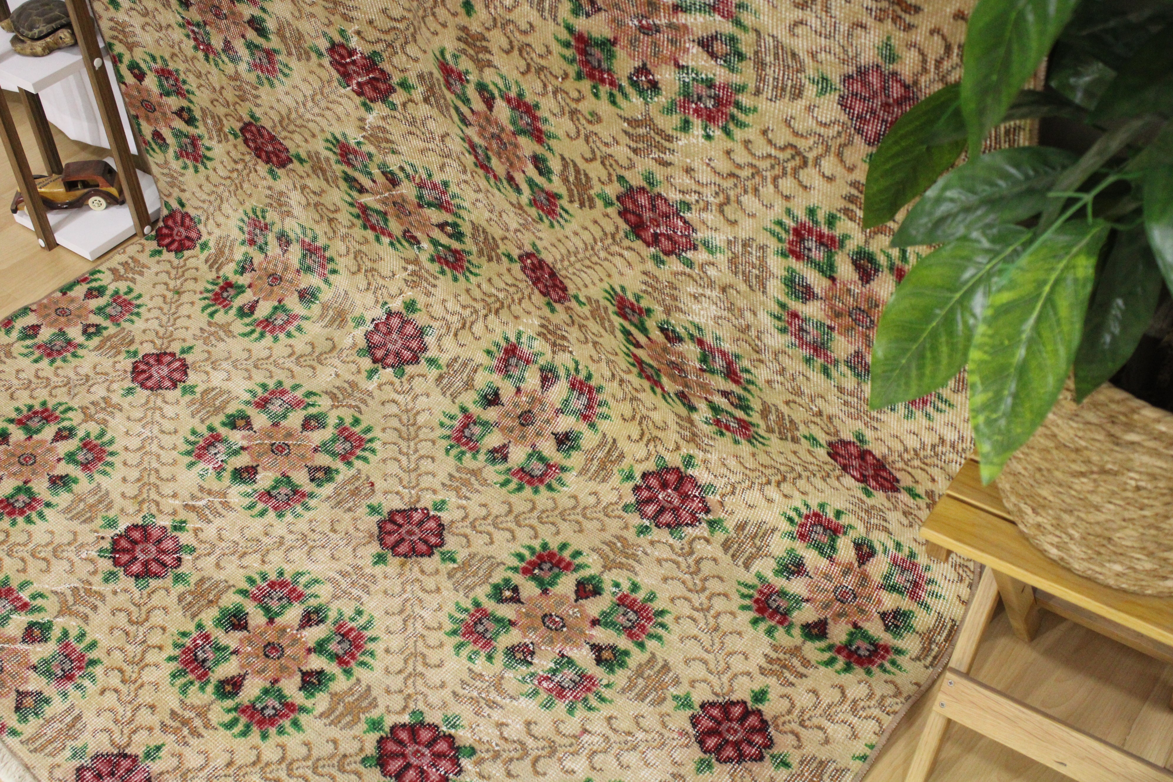 El Dokuma Anadolu Kök Boya Yün Halı