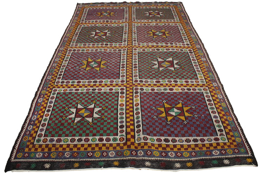 Handwoven Turkish Vintage Kilim (6'5" x 11'10")