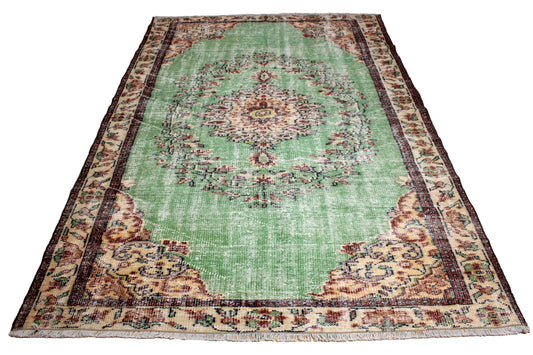 Hand-Knotted Vintage Turkish Rug (5'5" x 8'3")