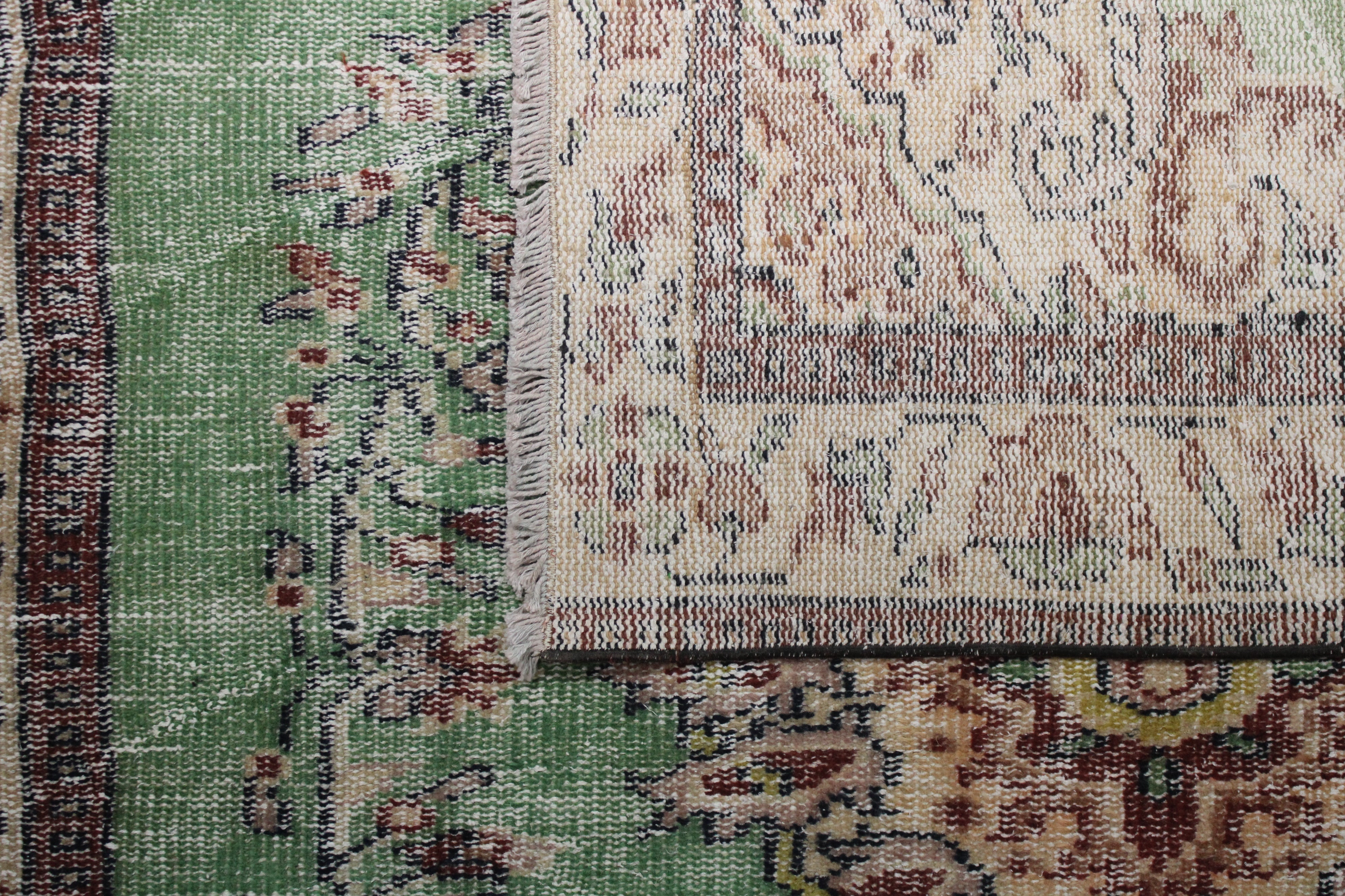 Turkish Vintage Hand-Knotted Wool Rug