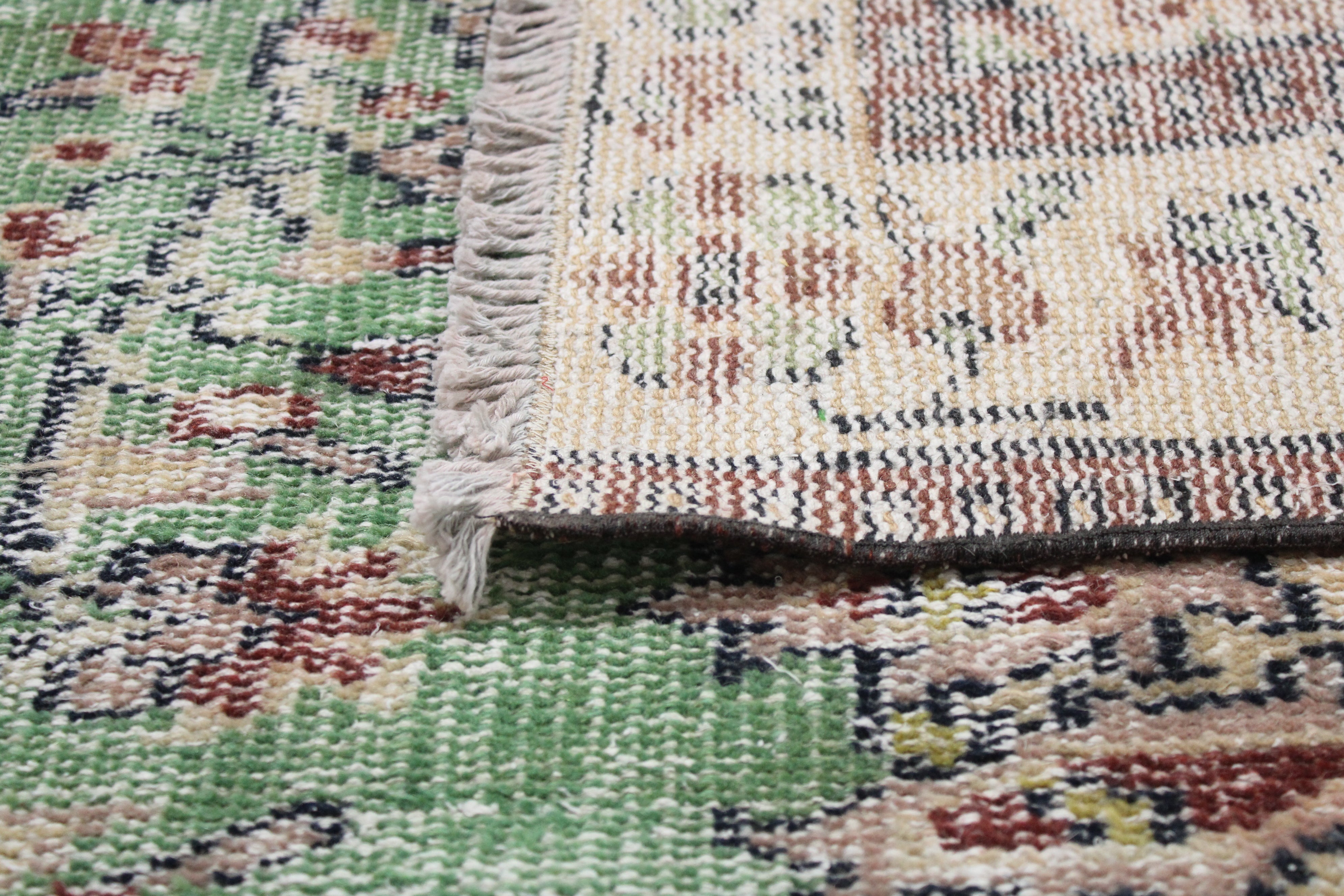 Turkish Vintage Hand-Knotted Wool Rug