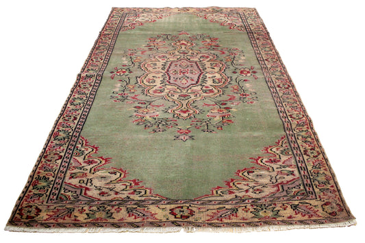 Hand-Knotted Vintage Turkish Rug (6'2" x 9'12")