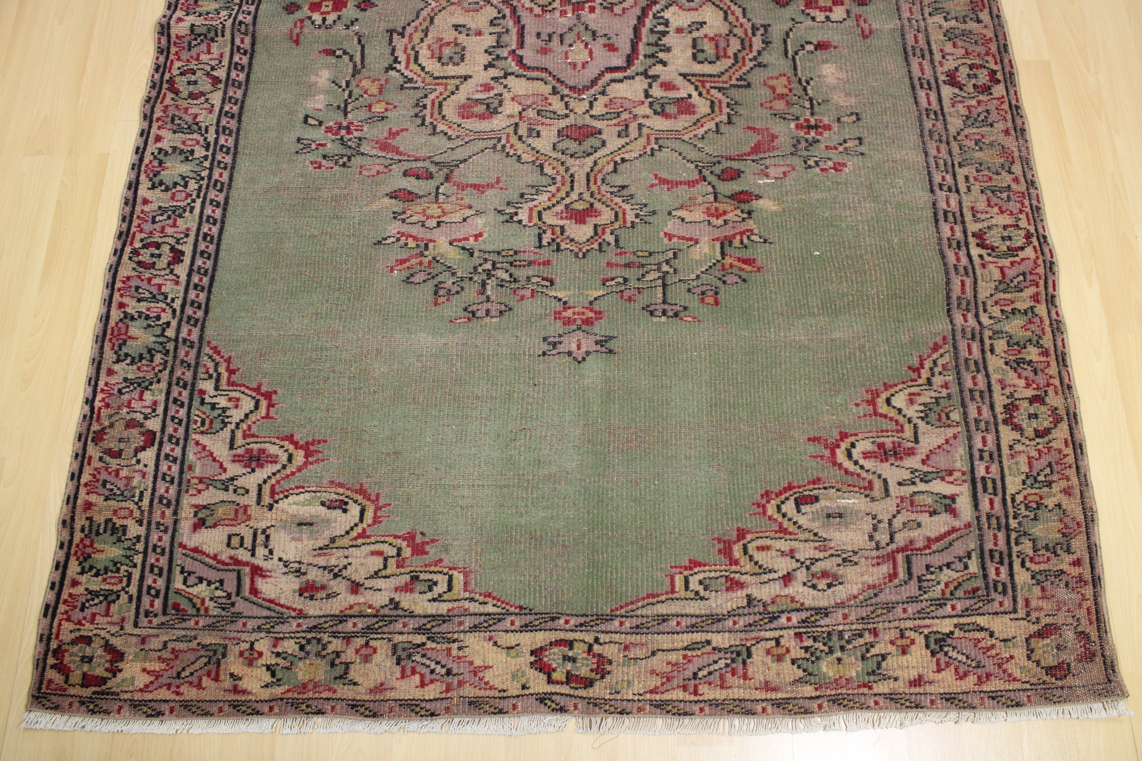 Turkish Vintage Hand-Knotted Wool Rug