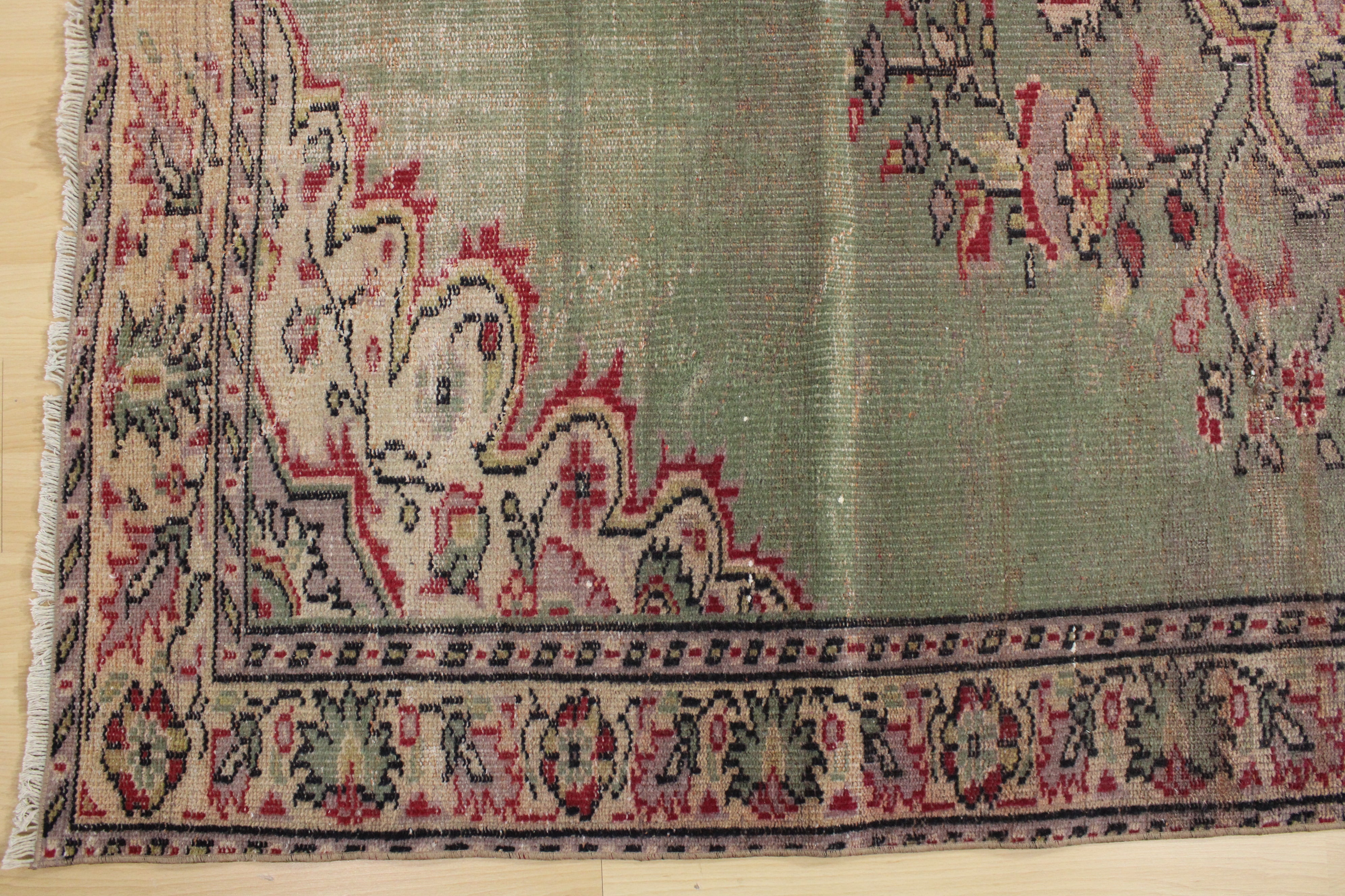 Turkish Vintage Hand-Knotted Wool Rug