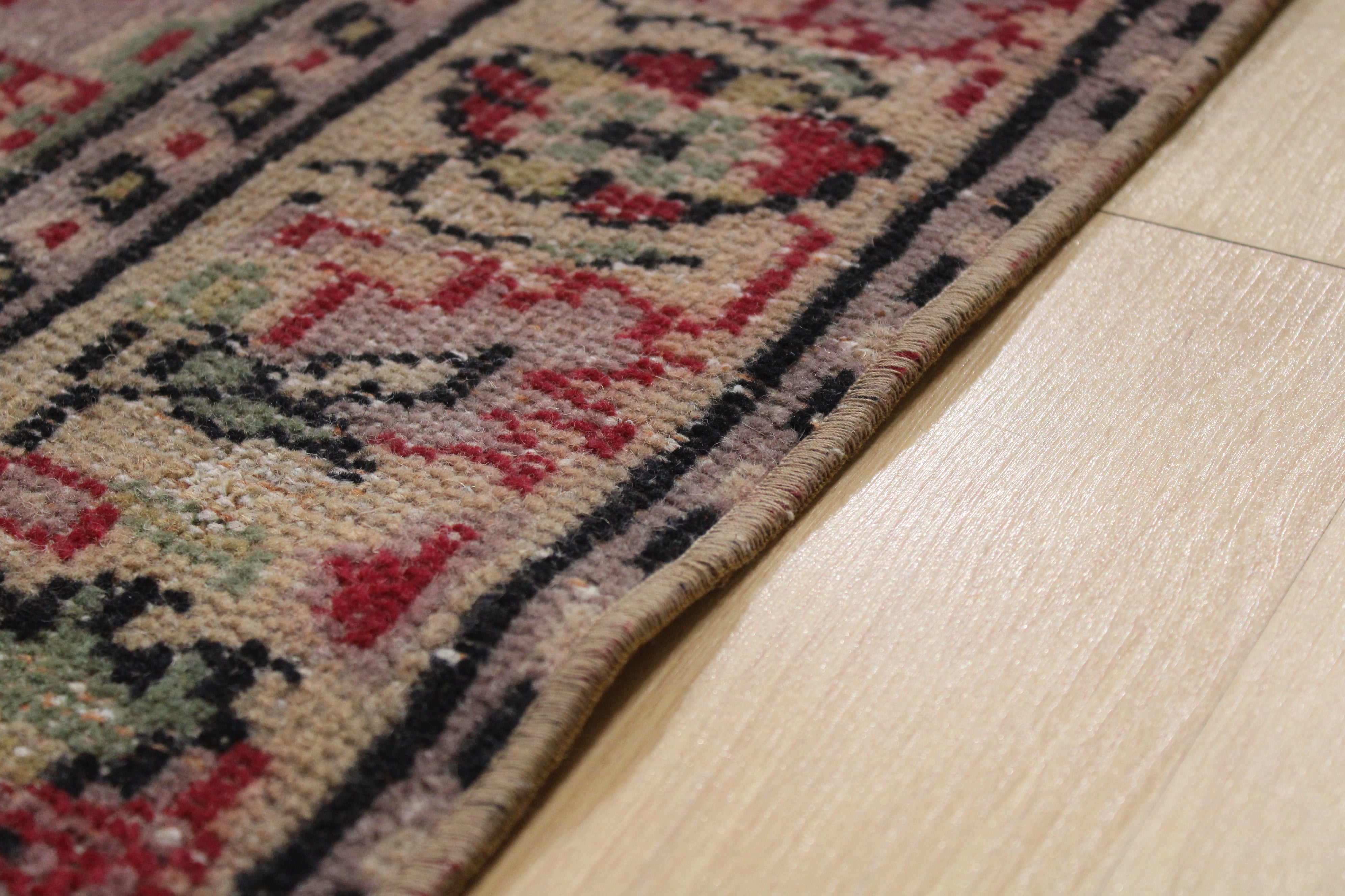 Turkish Vintage Hand-Knotted Wool Rug